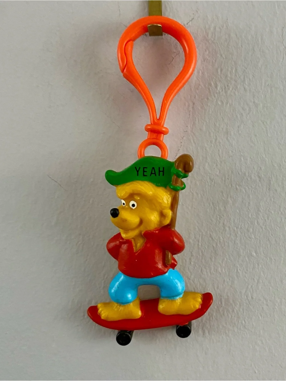 Vintage 80s Berenstain Bears Keychain Lot of 4 Papa Mama Brother Sister PVC Clip
